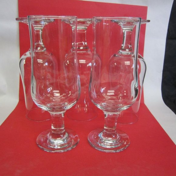 VINTAGE 90'S STEMMED ICED TEA/WATER GLASS, TALL & ELEGANT SET OF 5 - Picture 2 of 7